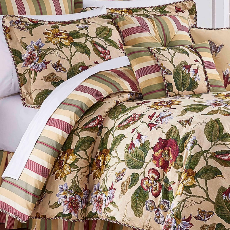 Waverly Laurel Spring 3-Piece Quilt Set â€“ Full/Queen - 100% Cotton Lightweight Bedding in Parchment - Image 3